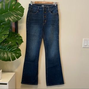 4 For 30$ 🧞‍Old navy higher high-waisted flare jeans navy dark denim 70s size 6